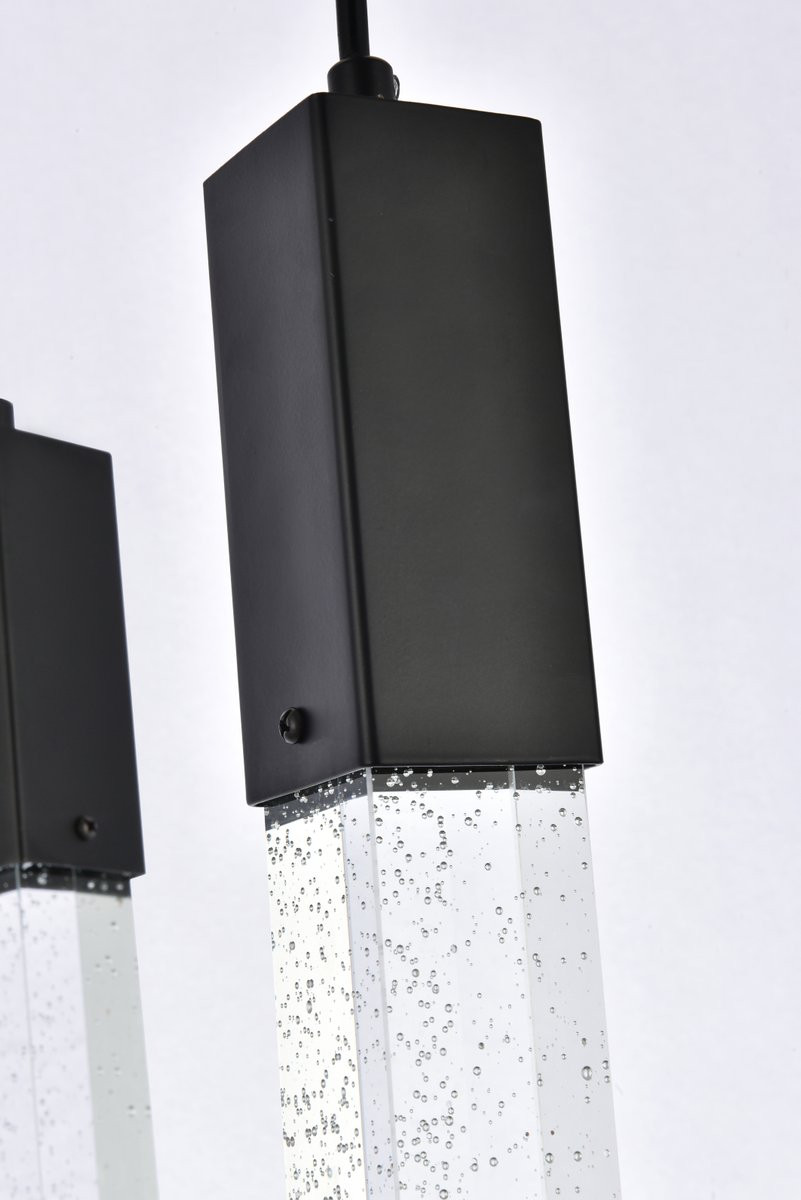 Elegant Lighting 2066D42BK Weston 10 lights pendant in black