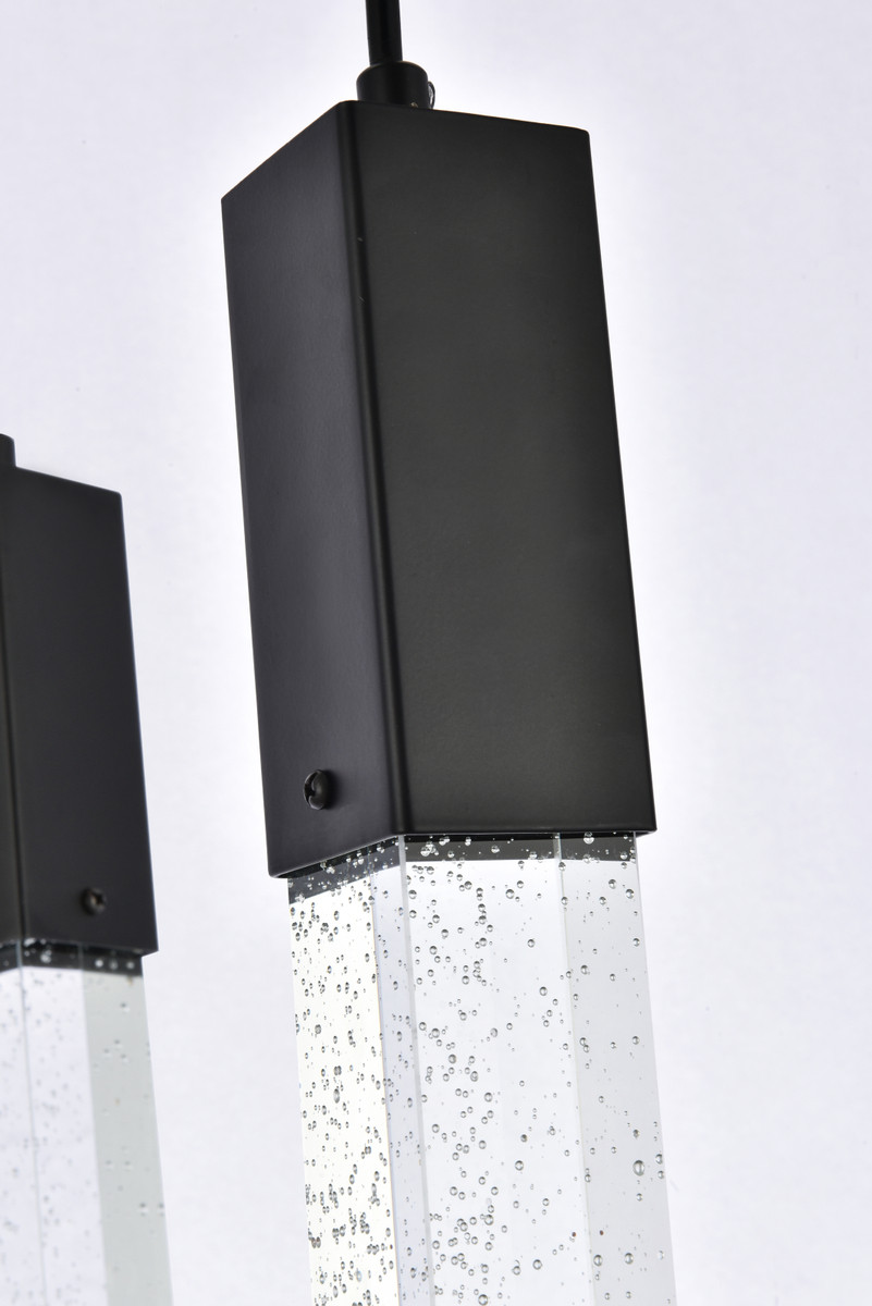 Elegant Lighting 2066D42BK Weston 10 lights pendant in black