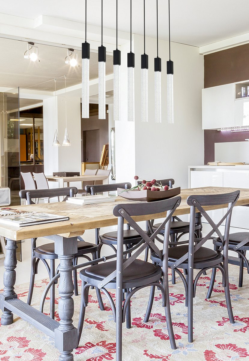 Elegant Lighting 2066S42BK Weston 7 lights pendant in black