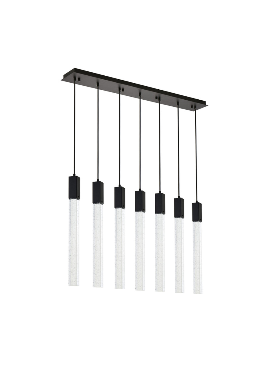 Elegant Lighting 2066S42BK Weston 7 lights pendant in black