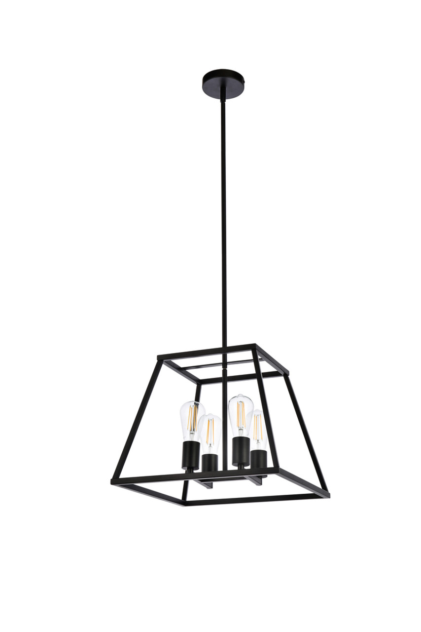 Living District LD720D16BK Declan 16 inch pendant in black