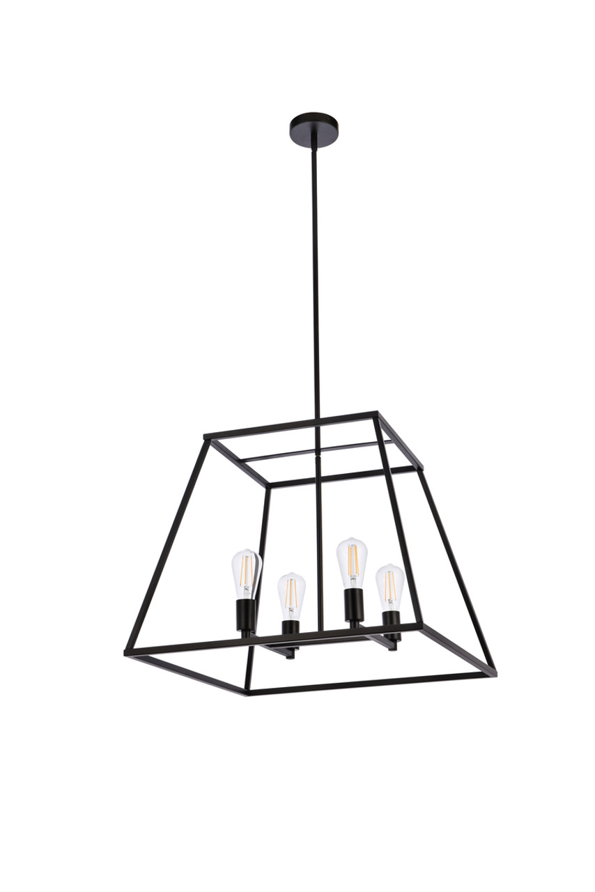 Living District LD720D24BK Declan 24 inch pendant in black