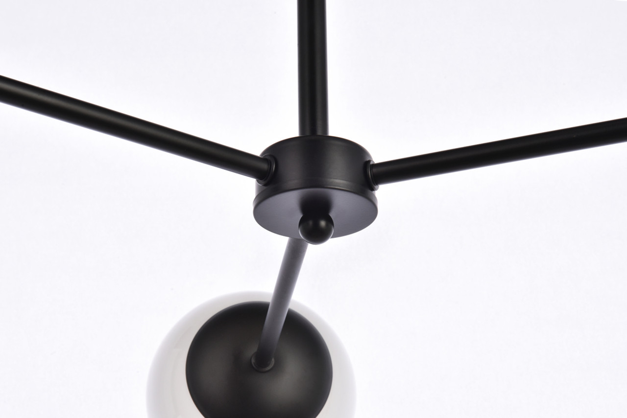 Living District LD647D32BK Briggs 32 inch pendant in black with white shade