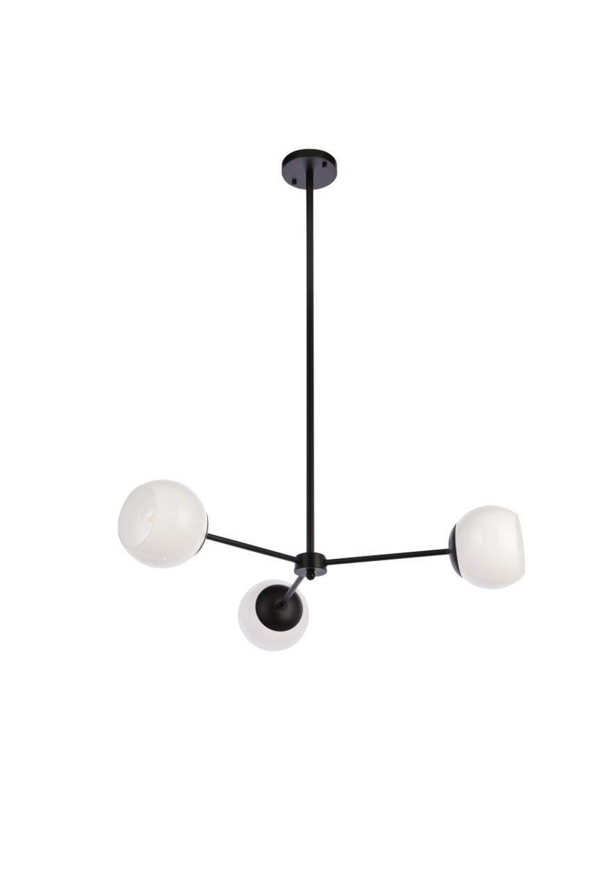 Living District LD647D32BK Briggs 32 inch pendant in black with white shade