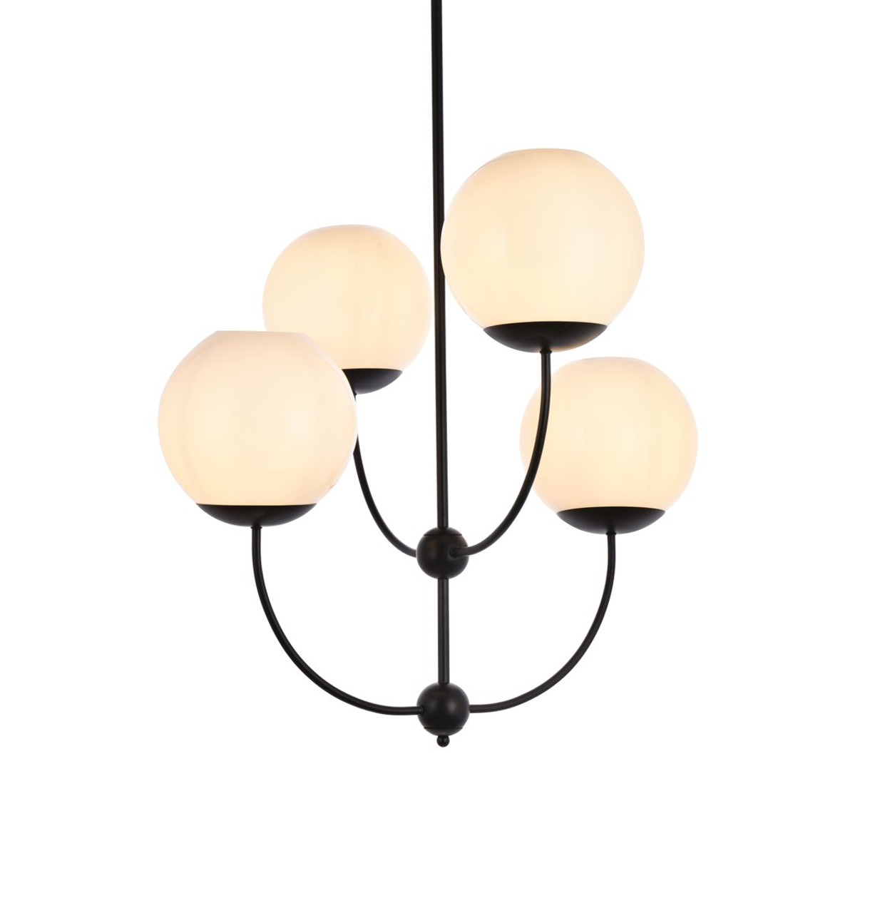 Living District LD653D30BK Lennon 31.5 inch pendant in black with white shade