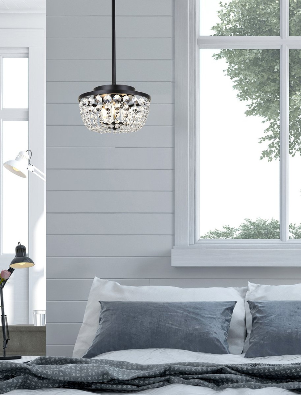 Elegant Lighting 1114D10BK Gianna 10 inch pendant in black