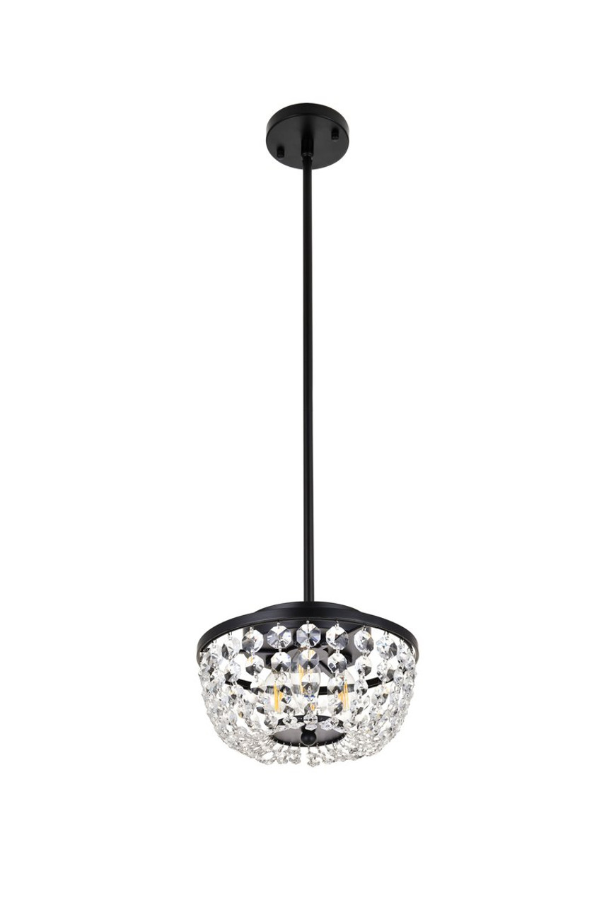 Elegant Lighting 1114D10BK Gianna 10 inch pendant in black