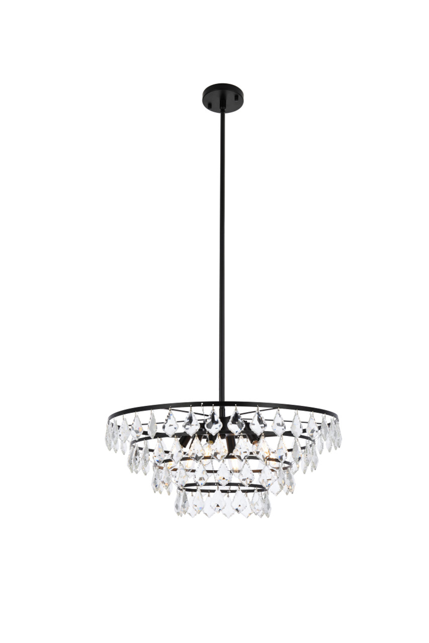 Elegant Lighting 1101D24BK Ella 24 inch pendant in black