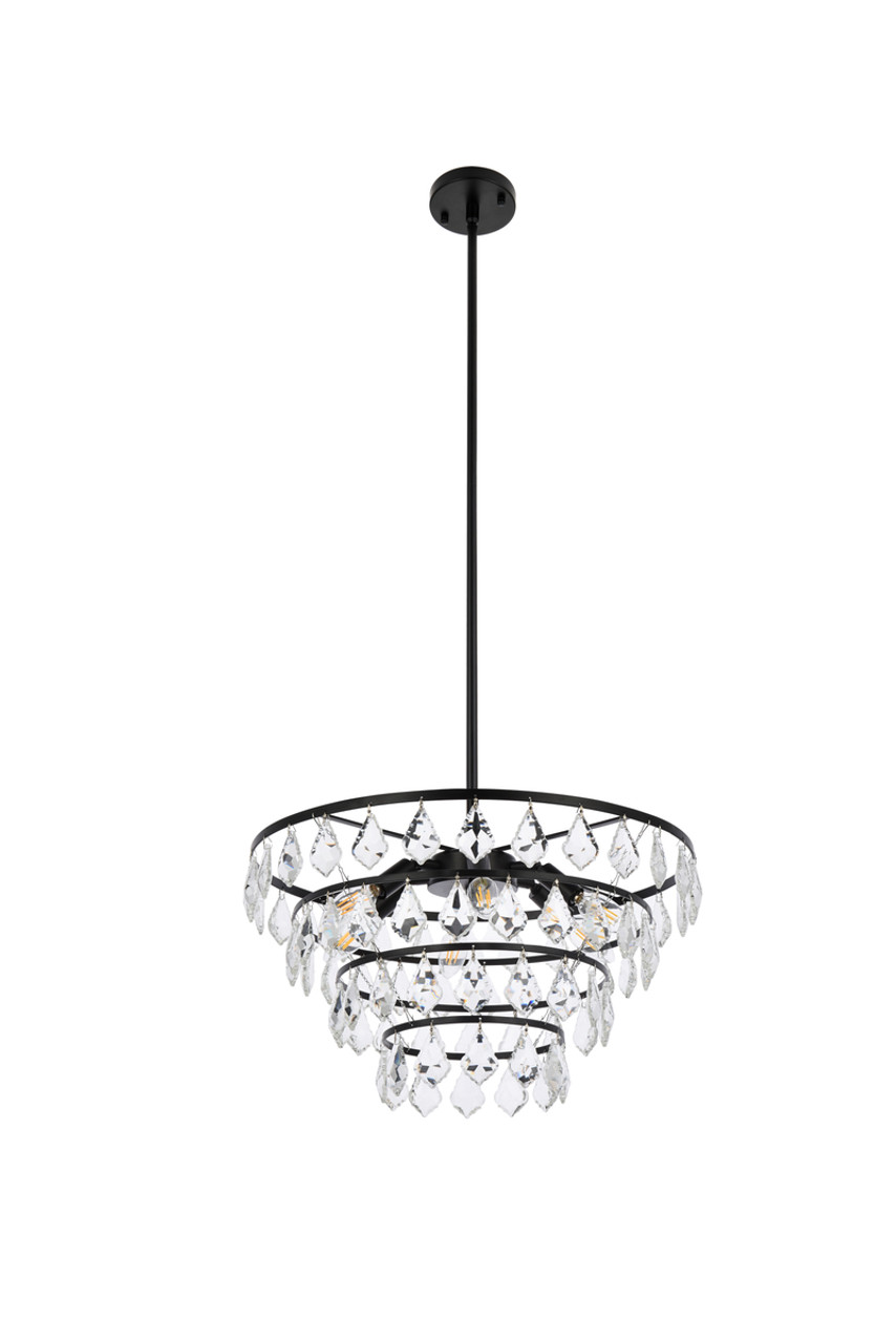 Elegant Lighting 1101D20BK Ella 20 inch pendant in black