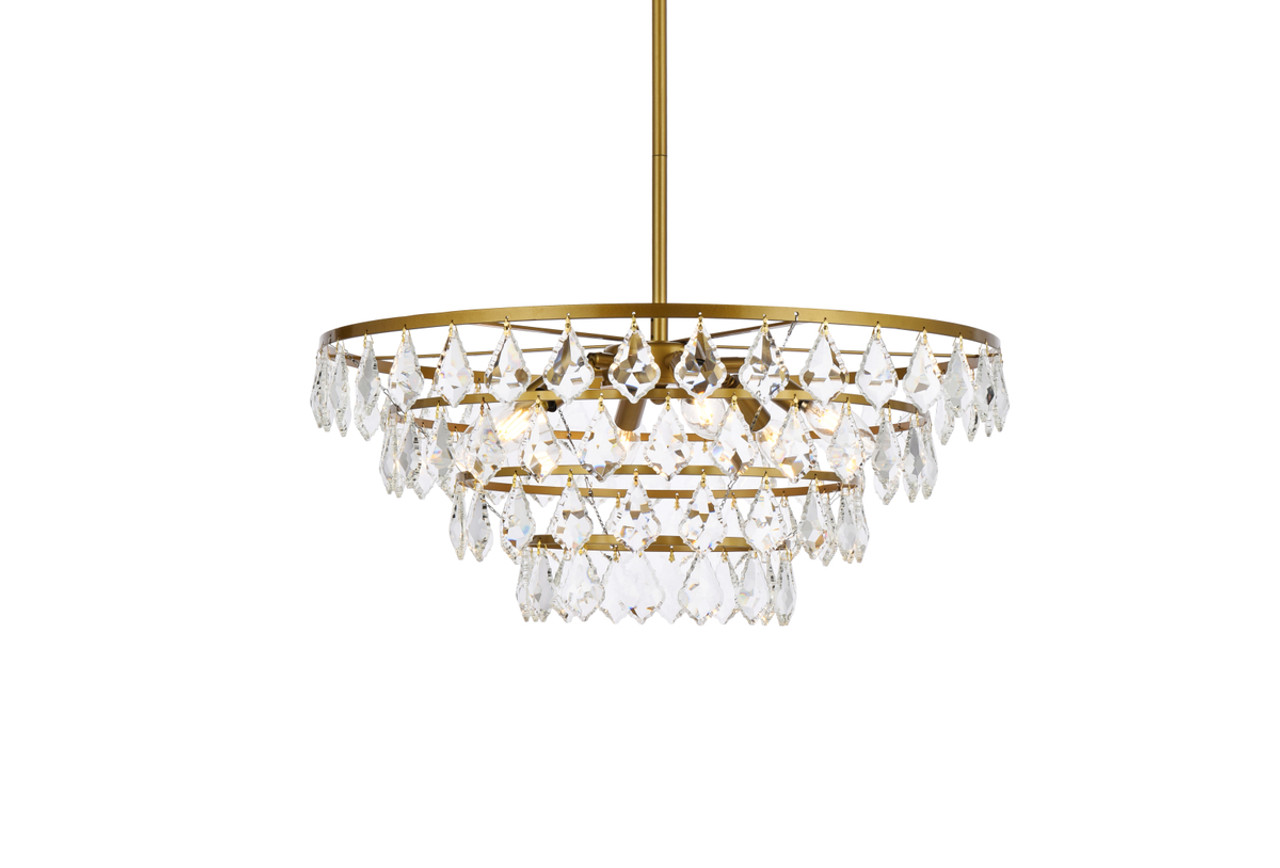 Elegant Lighting 1101D24BR Ella 24 inch pendant in brass