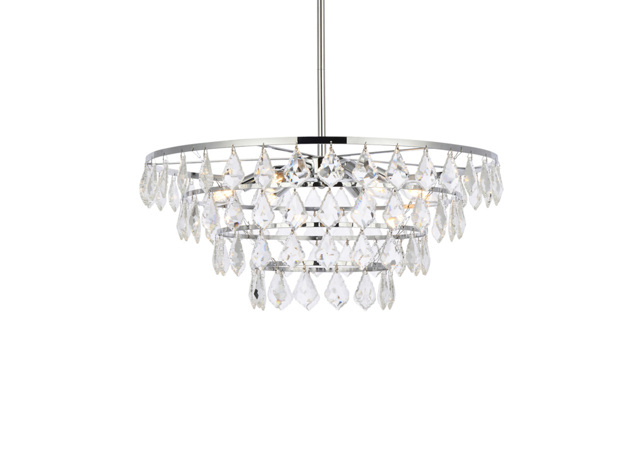 Elegant Lighting 1101D24C Ella 24 inch pendant in chrome