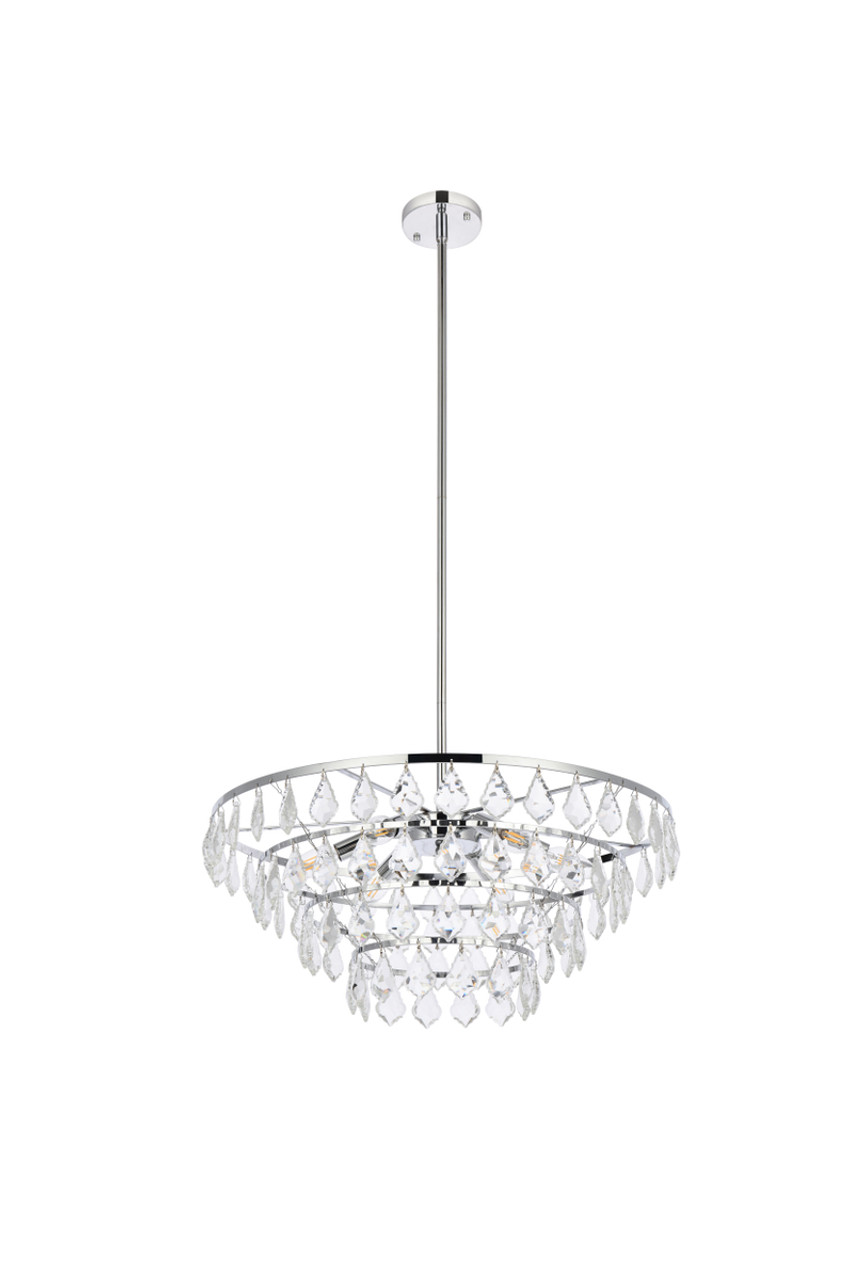 Elegant Lighting 1101D24C Ella 24 inch pendant in chrome