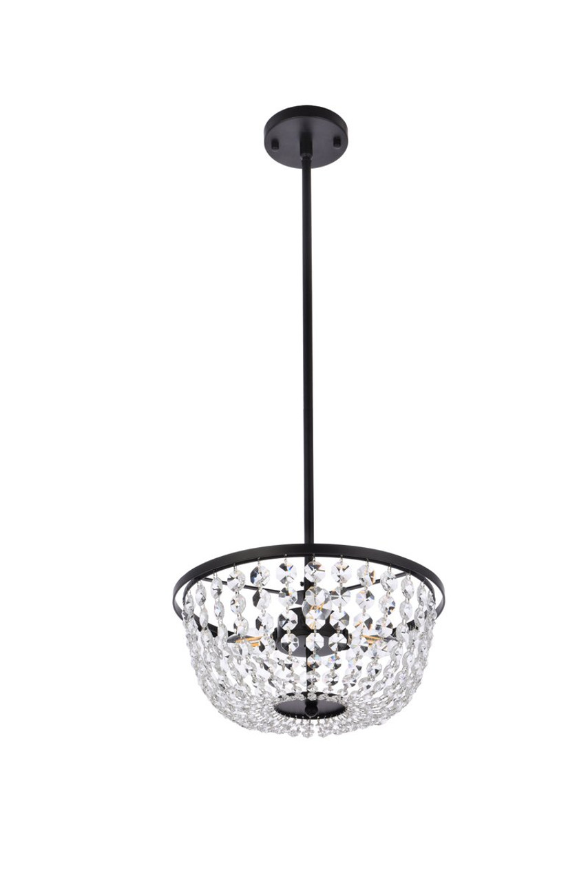 Elegant Lighting 1114D13BK Gianna 13 inch pendant in black