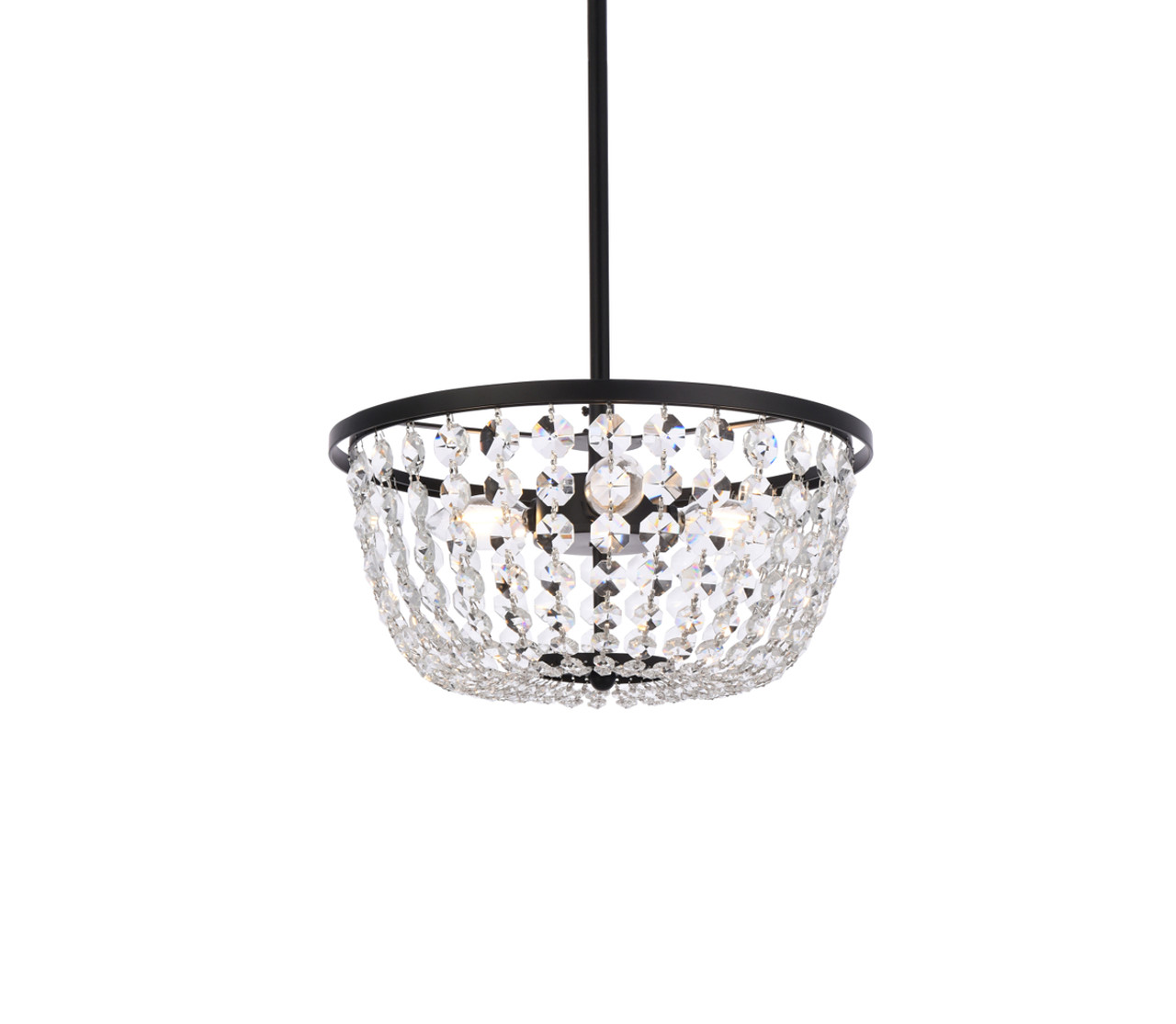 Elegant Lighting 1114D13BK Gianna 13 inch pendant in black