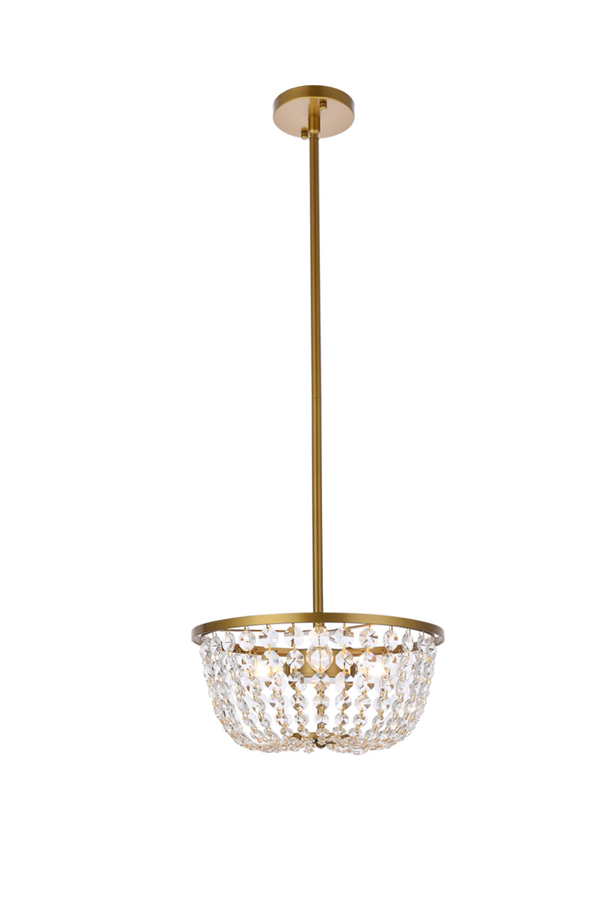 Elegant Lighting 1114D13BR Gianna 13 inch pendant in brass