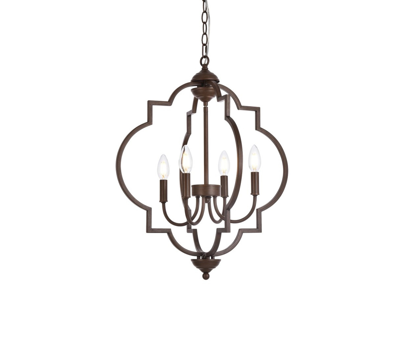 Living District LD7065D20WOK Sandara 4 lights pendant in weathered oak