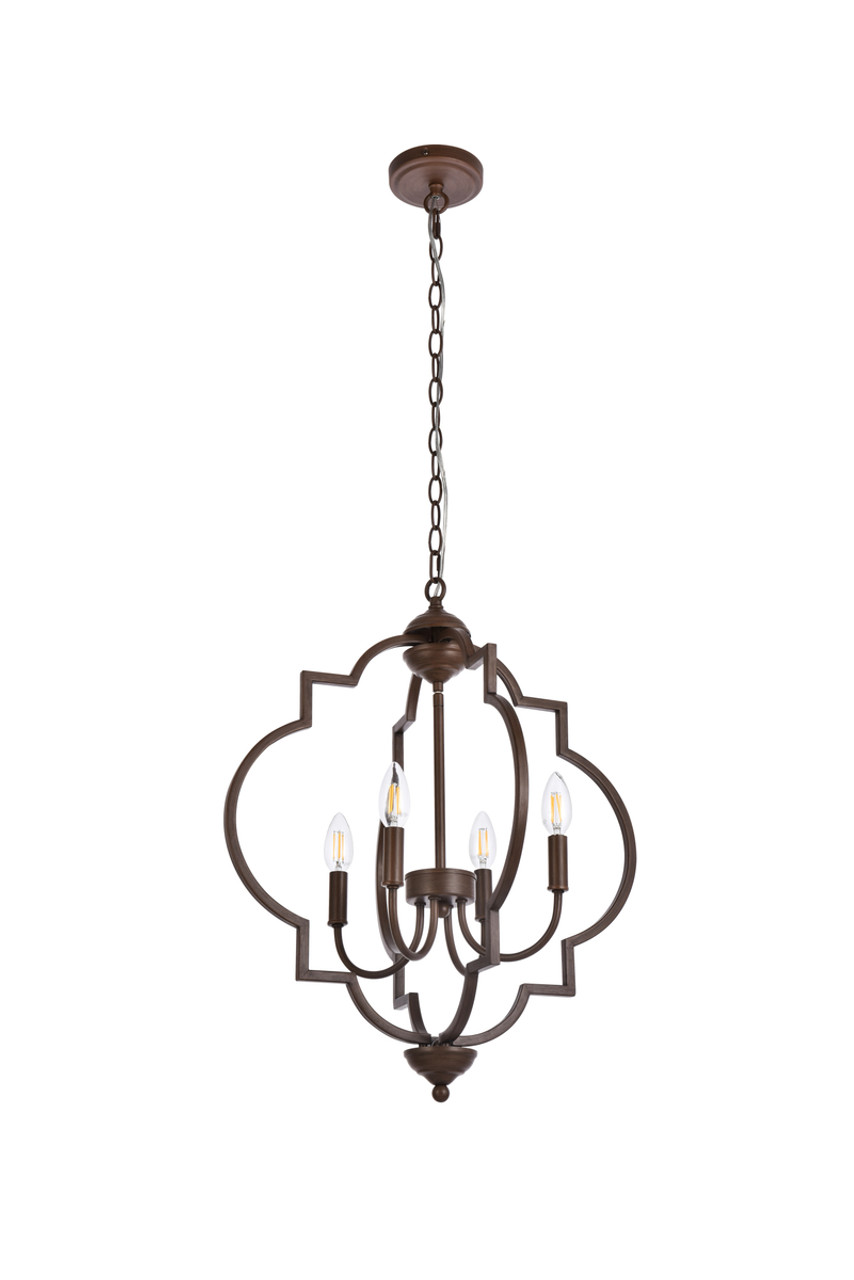 Living District LD7065D20WOK Sandara 4 lights pendant in weathered oak