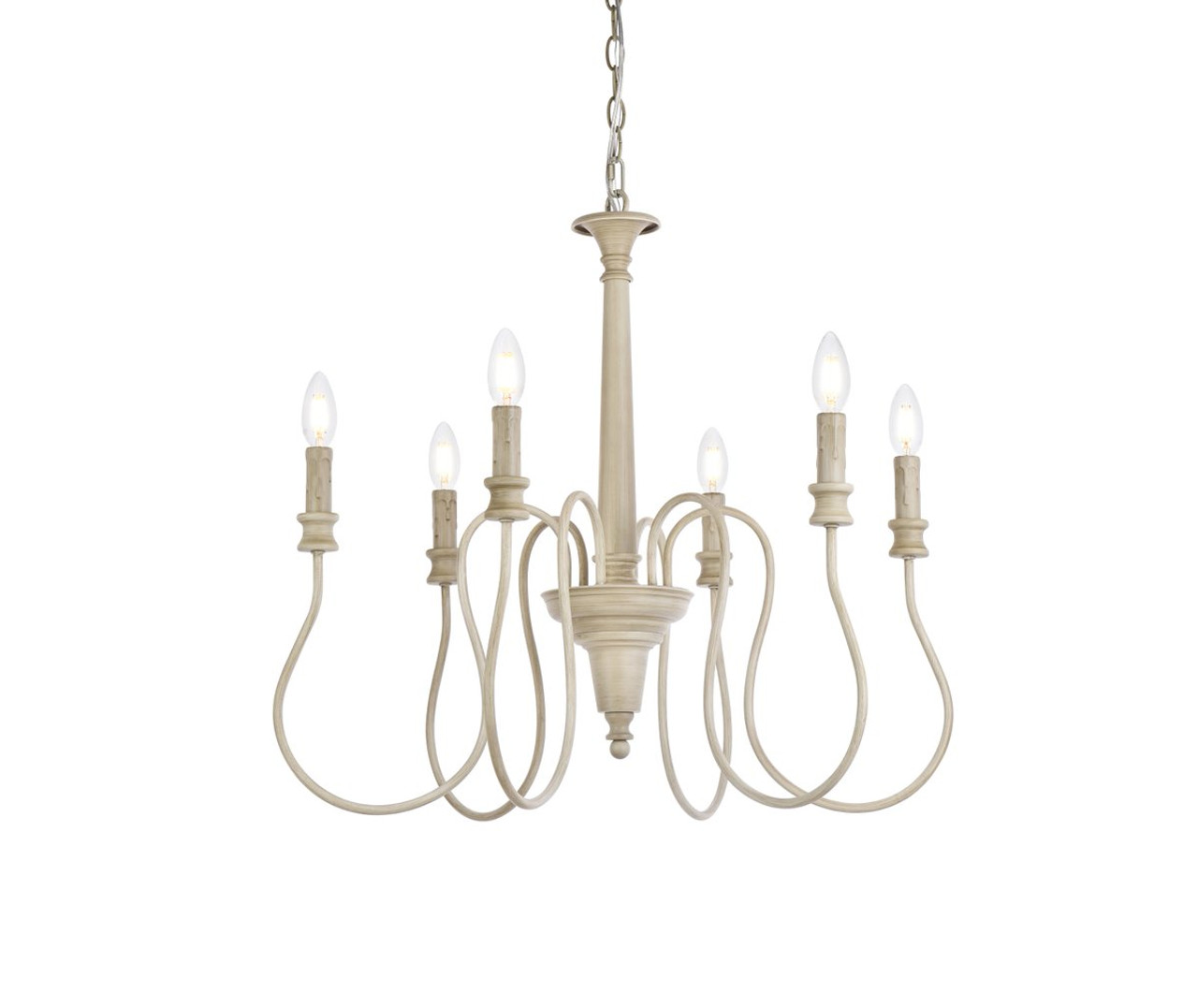 Living District LD7044D26WD Flynx 6 lights pendant in weathered dove