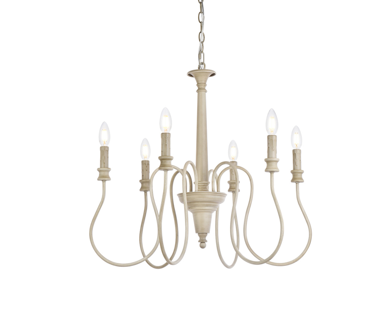 Living District LD7044D26WD Flynx 6 lights pendant in weathered dove