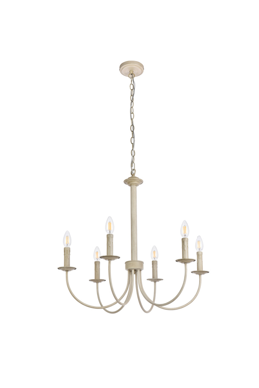 Living District LD7040D26WD Brielle 6 lights pendant in weathered dove
