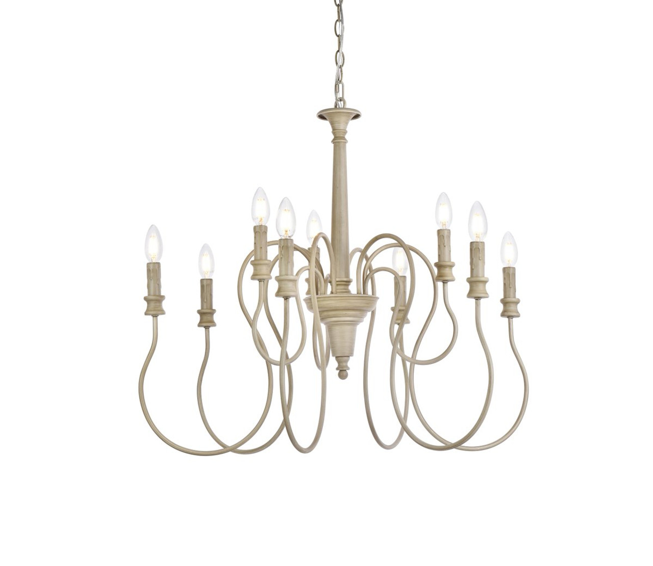 Living District LD7045D30WD Flynx 9 lights pendant in weathered dove