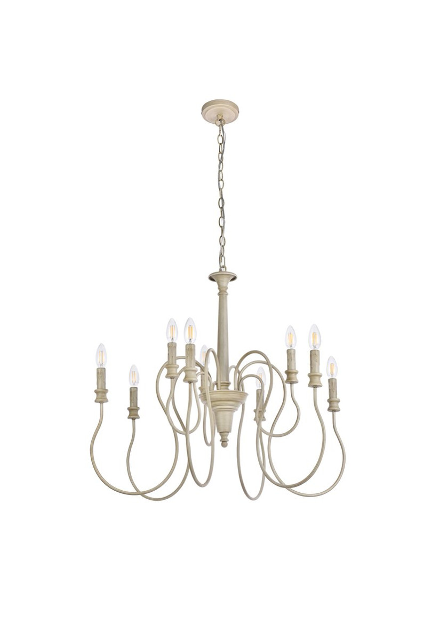 Living District LD7045D30WD Flynx 9 lights pendant in weathered dove