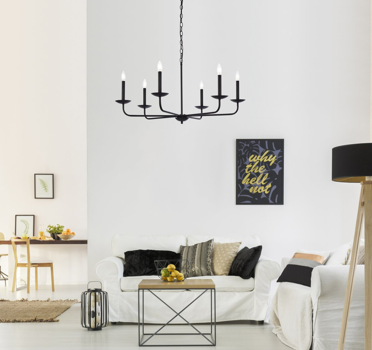 Living District LD812D36BK Cohen 36 inch pendant in black