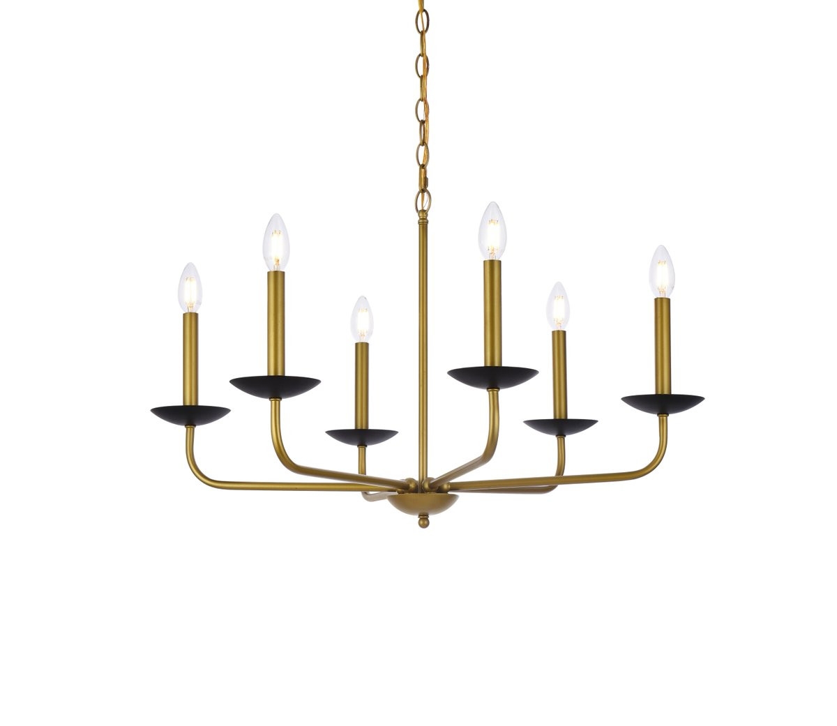 Living District LD812D30BRK Cohen 30 inch pendant in black and brass