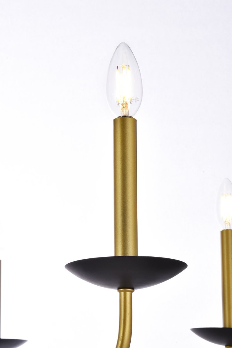 Living District LD812D30BRK Cohen 30 inch pendant in black and brass