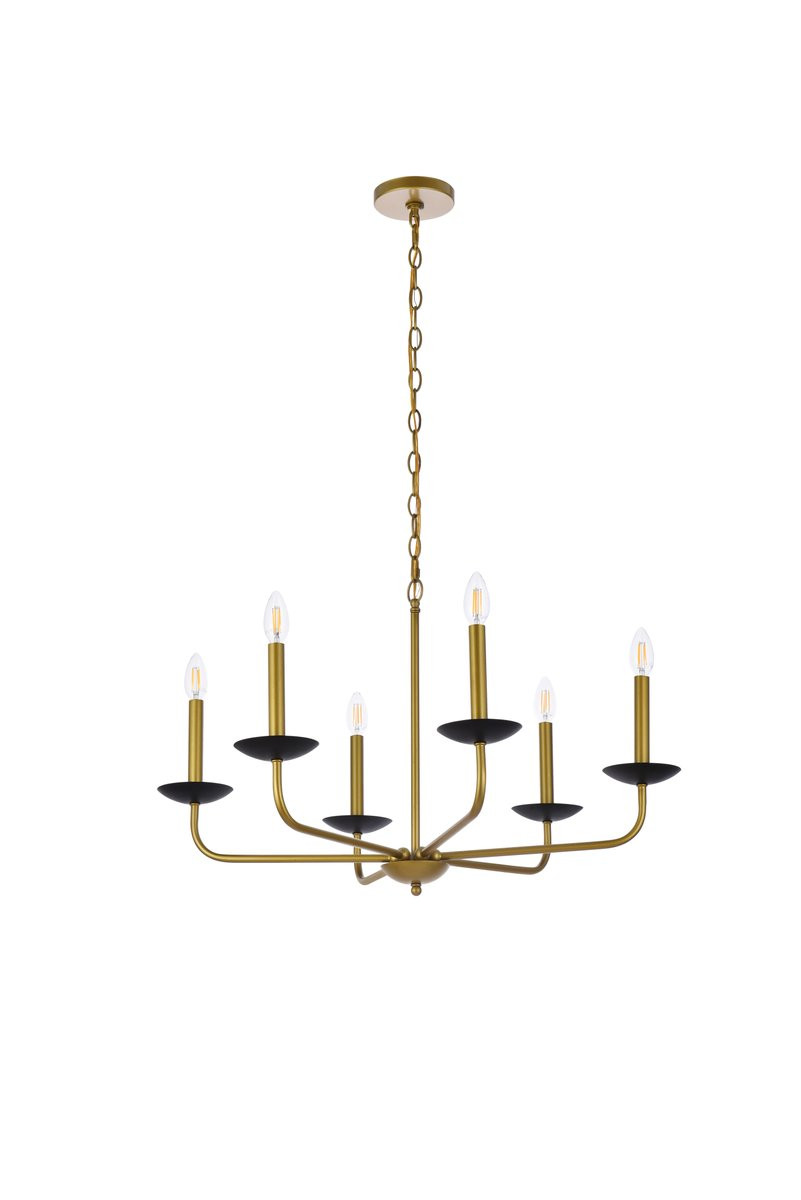 Living District LD812D30BRK Cohen 30 inch pendant in black and brass
