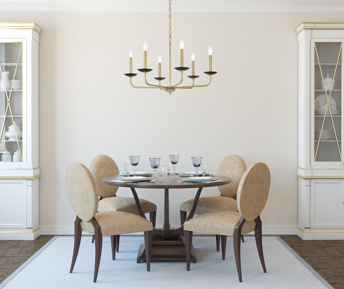 Living District LD812D30BRK Cohen 30 inch pendant in black and brass