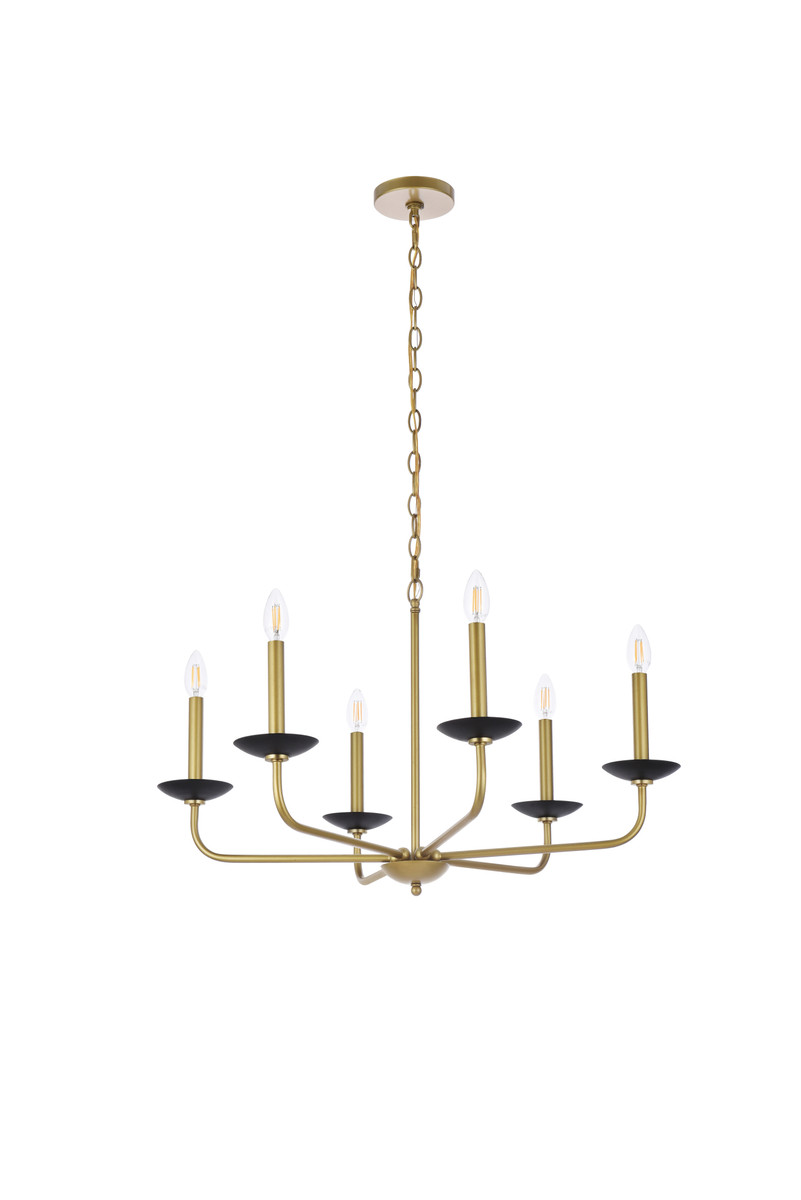 Living District LD812D30BRK Cohen 30 inch pendant in black and brass