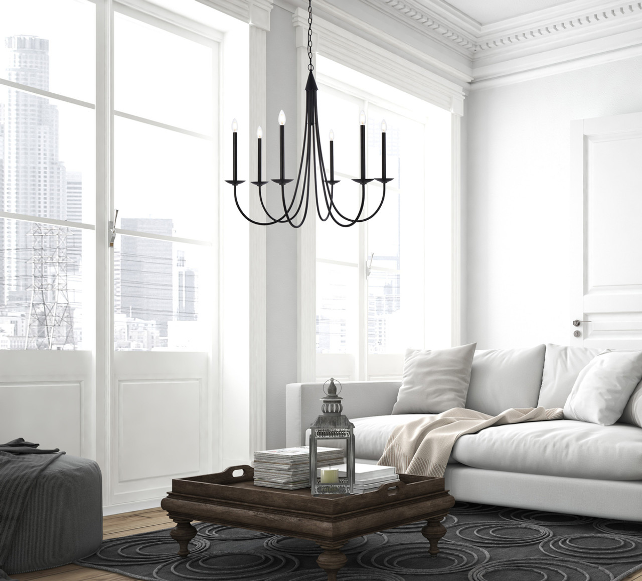 Living District LD810D36BK Cohen 36 inch pendant in black