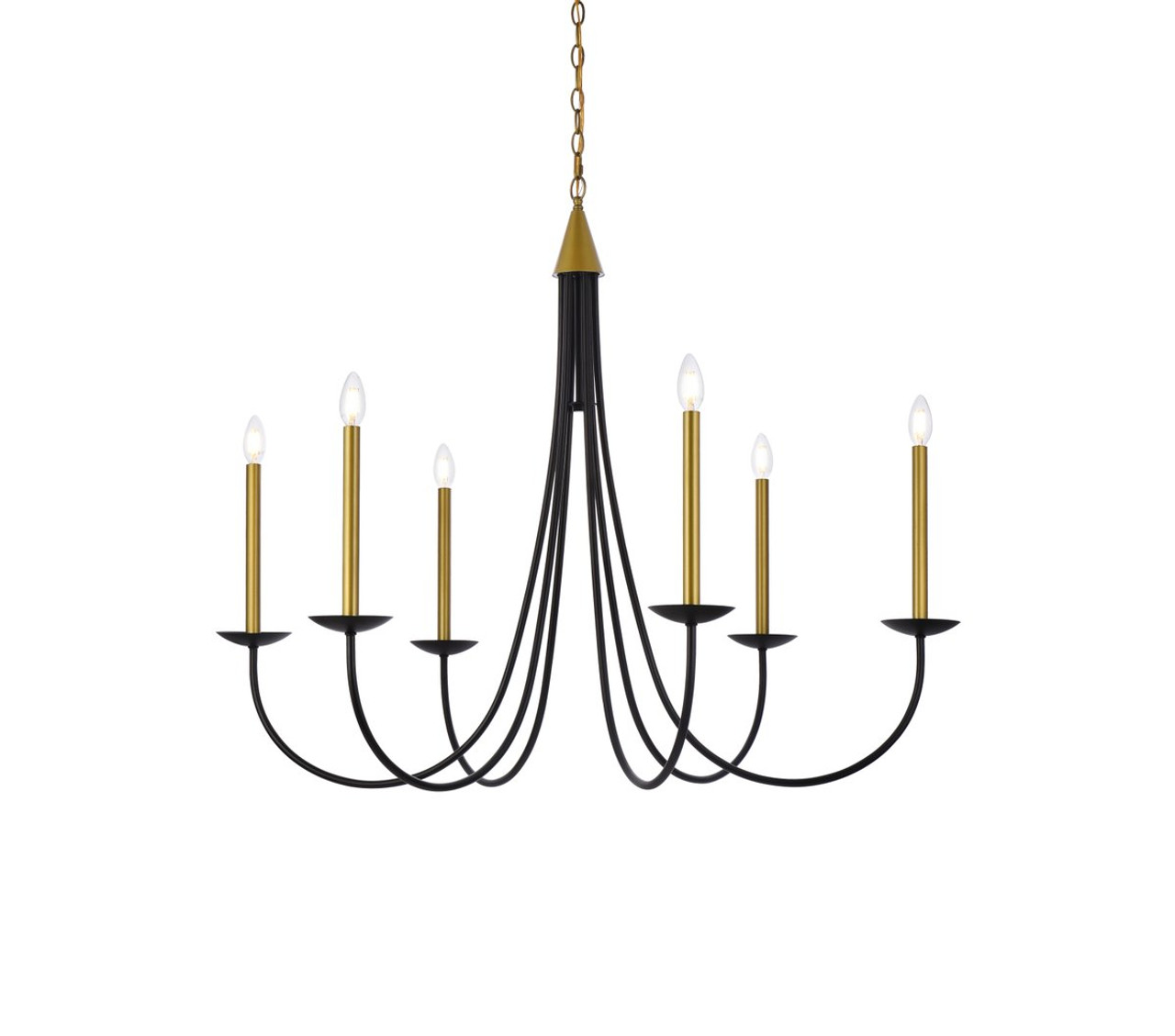 Living District LD810D42BRK Cohen 42 inch pendant in black and brass
