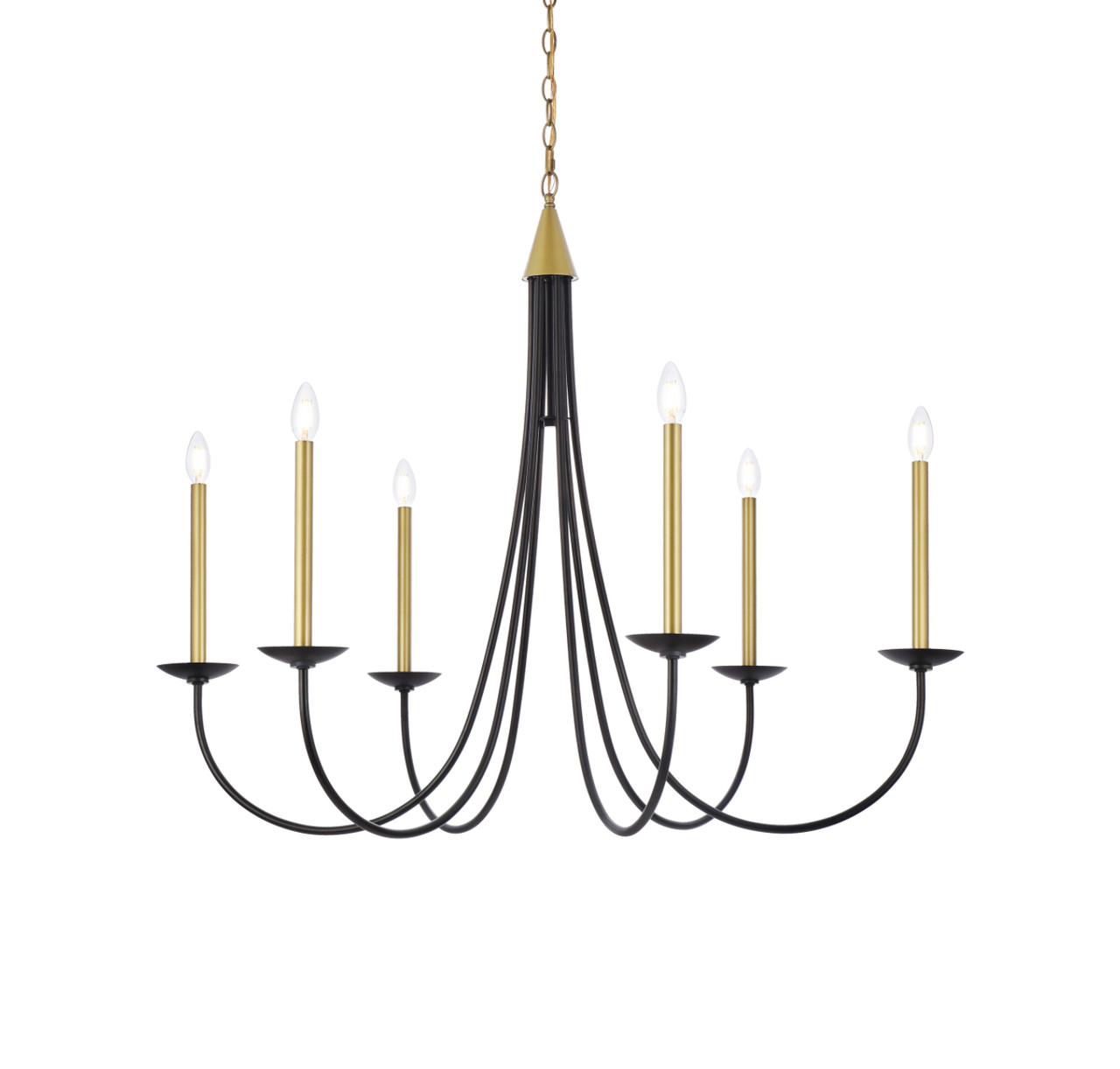Living District LD810D42BRK Cohen 42 inch pendant in black and brass