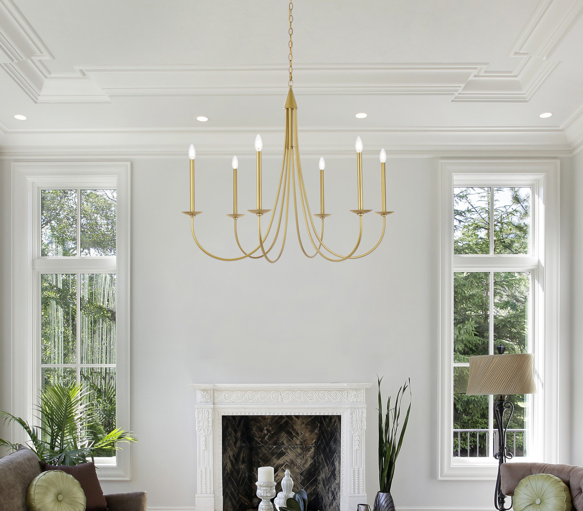 Living District LD810D42BR Cohen 42 inch pendant in brass