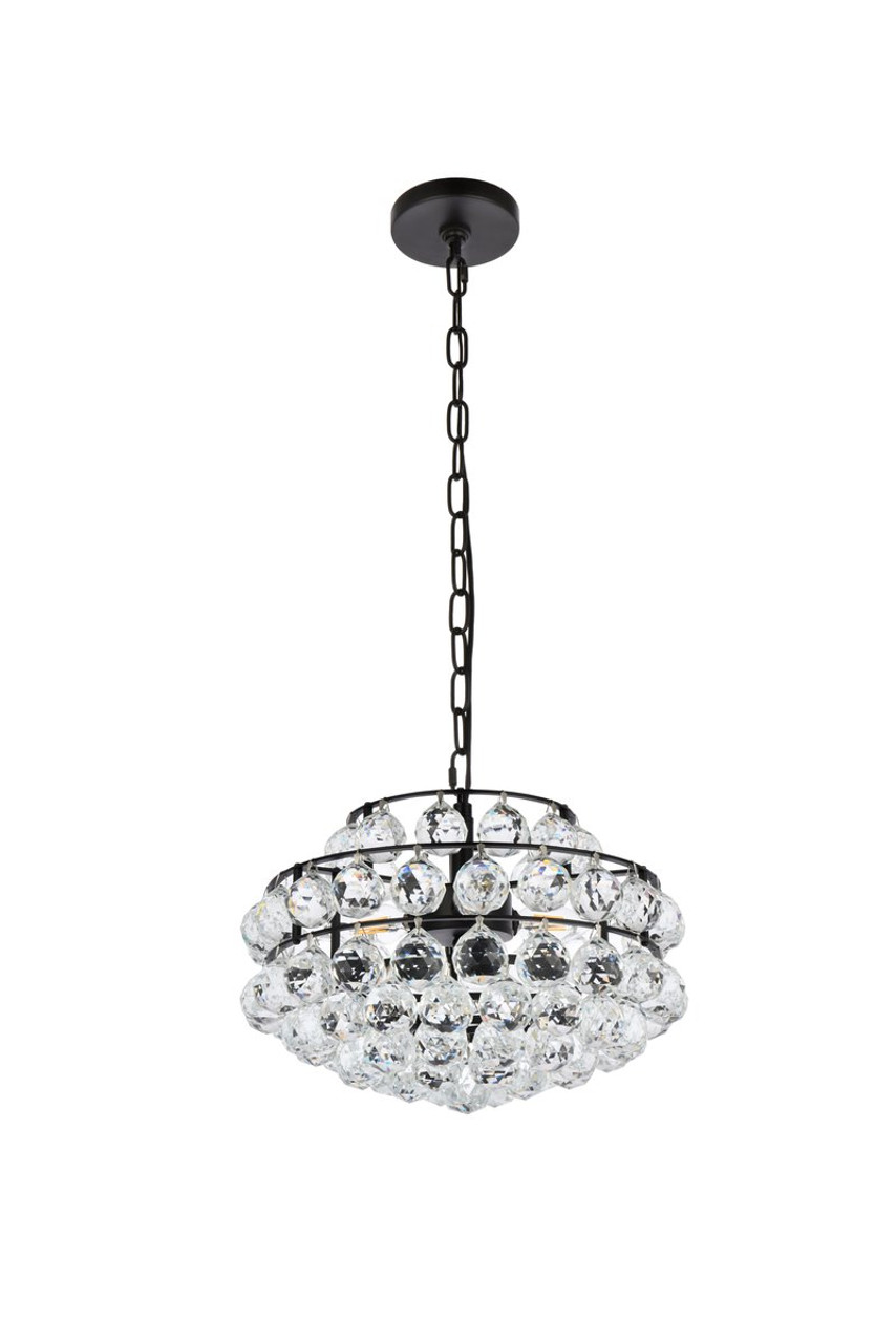 Elegant Lighting 1106D14BK Savannah 14 inch pendant in black