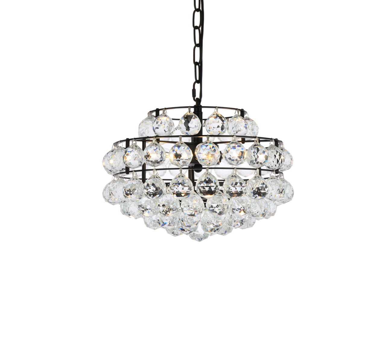 Elegant Lighting 1106D14BK Savannah 14 inch pendant in black