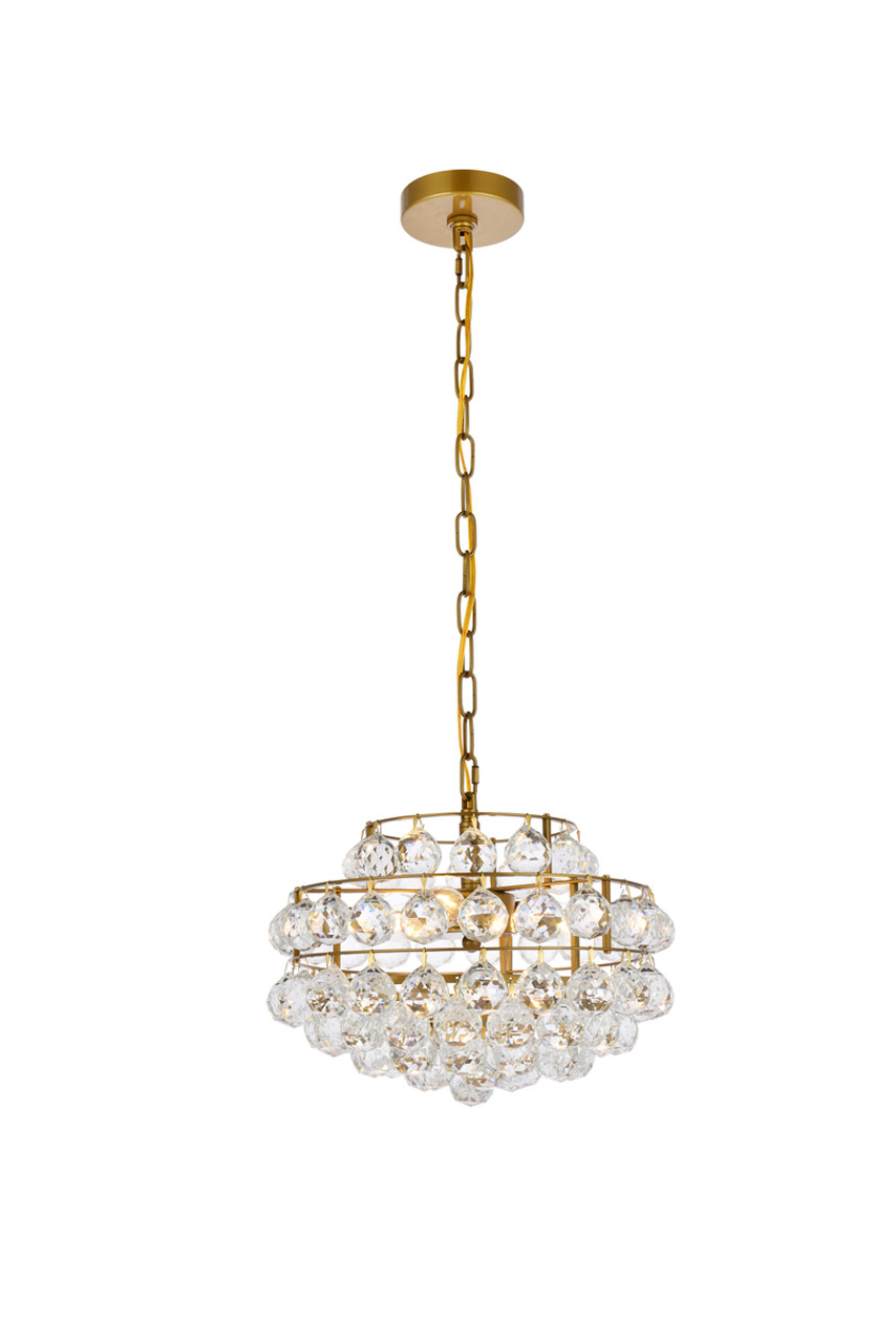 Elegant Lighting 1106D14BR Savannah 14 inch pendant in brass