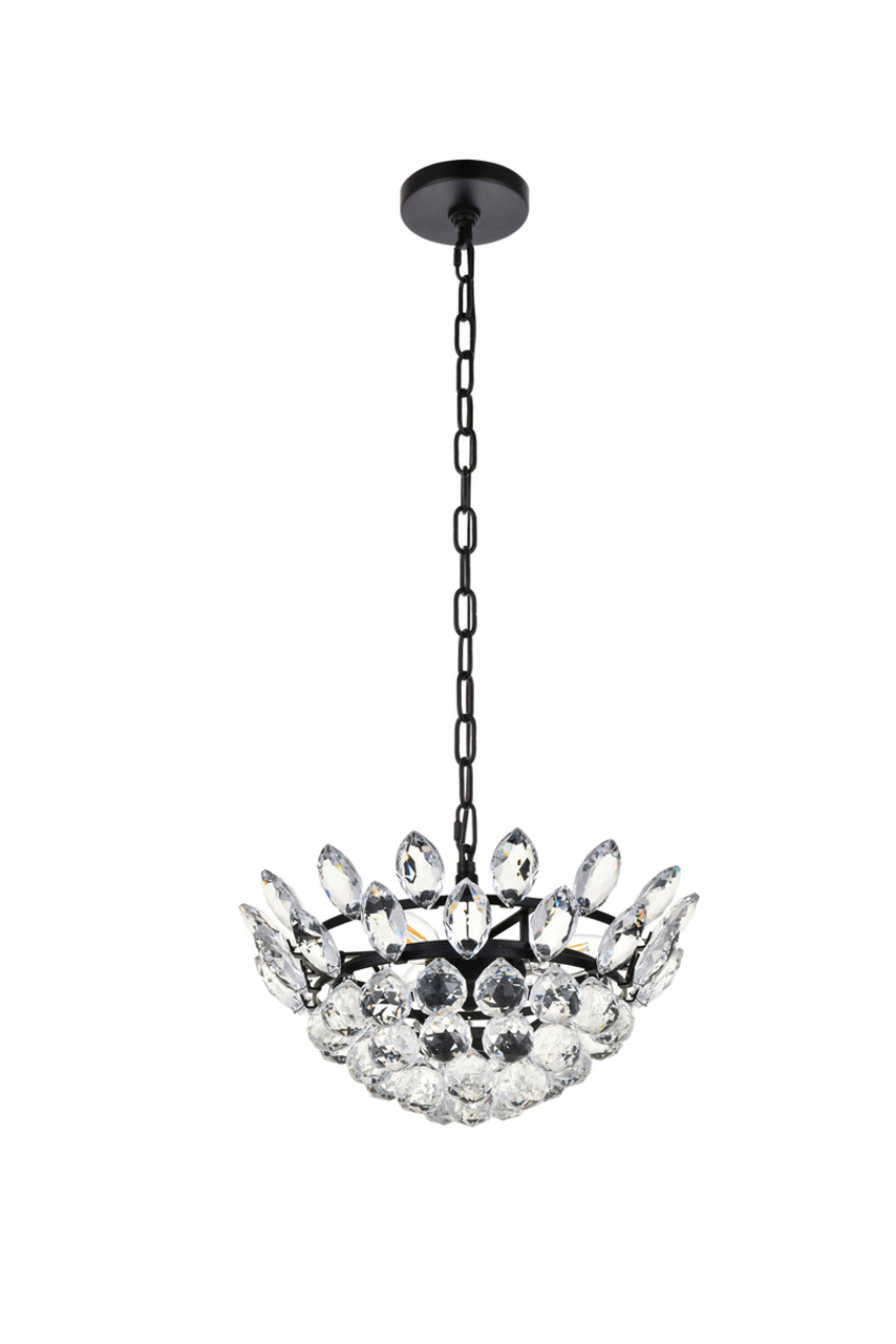 Elegant Lighting 1104D14BK Emilia 14 inch pendant in black