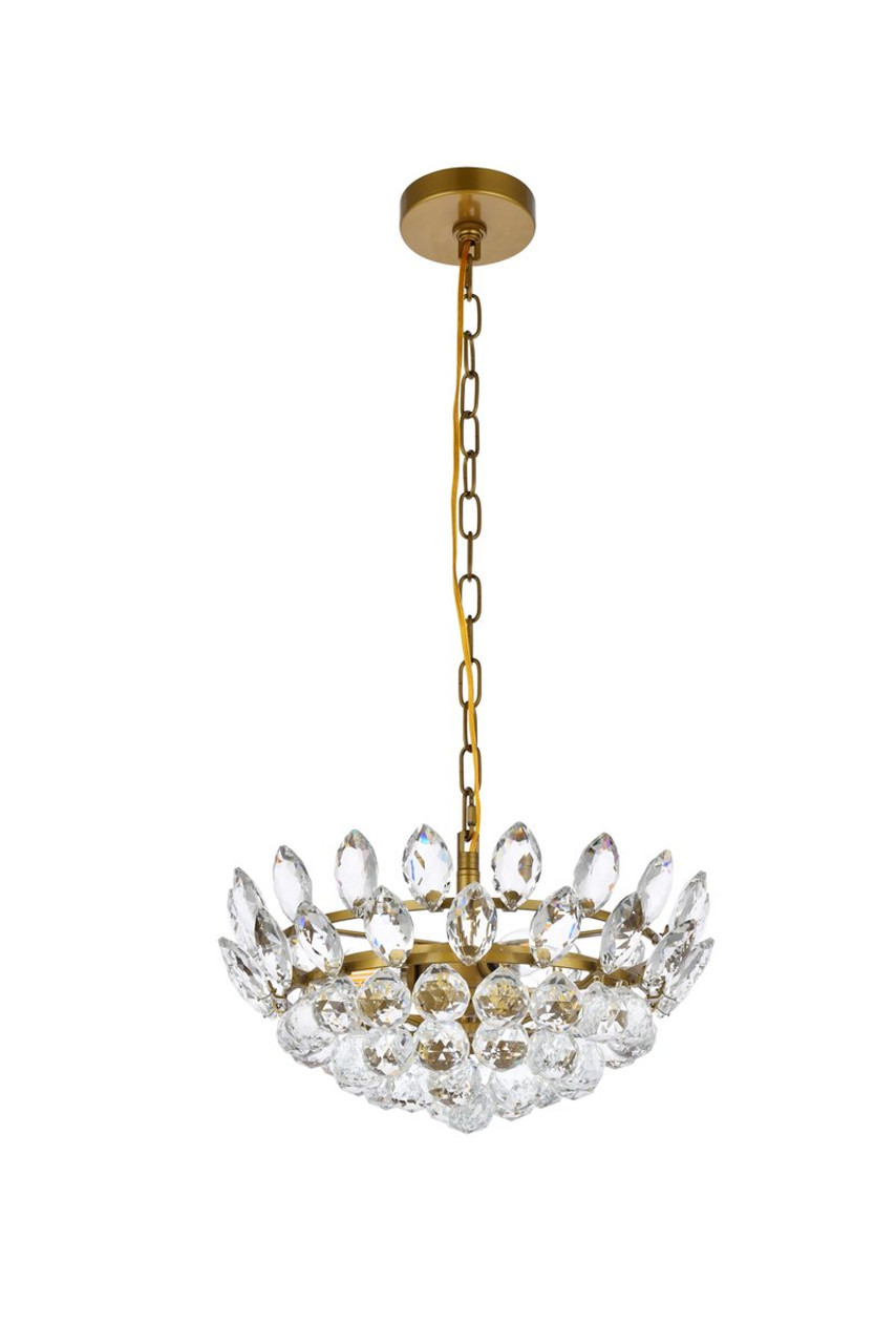 Elegant Lighting 1104D16BR Emilia 16 inch pendant in brass