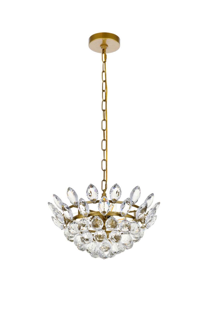 Elegant Lighting 1104D14BR Emilia 14 inch pendant in brass