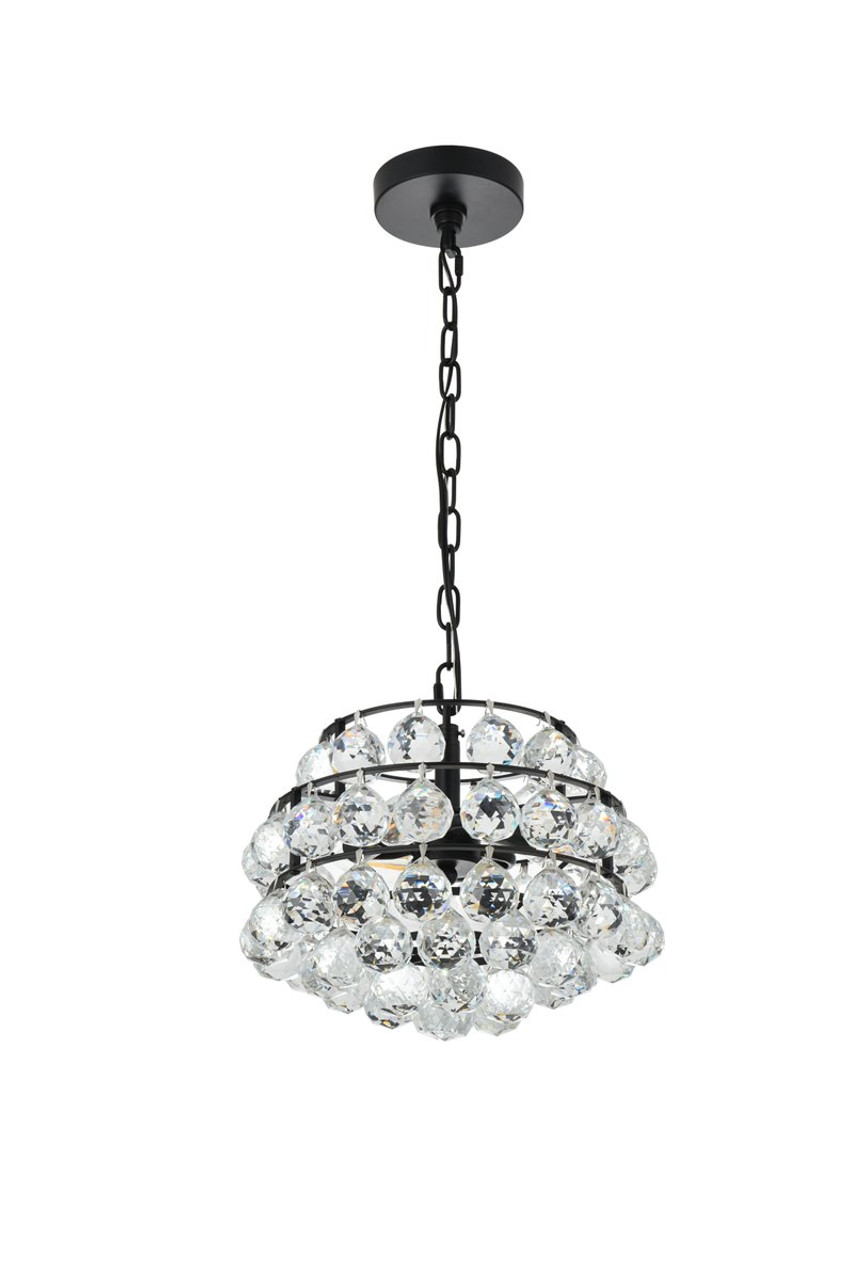 Elegant Lighting 1106D12BK Savannah 12 inch pendant in black