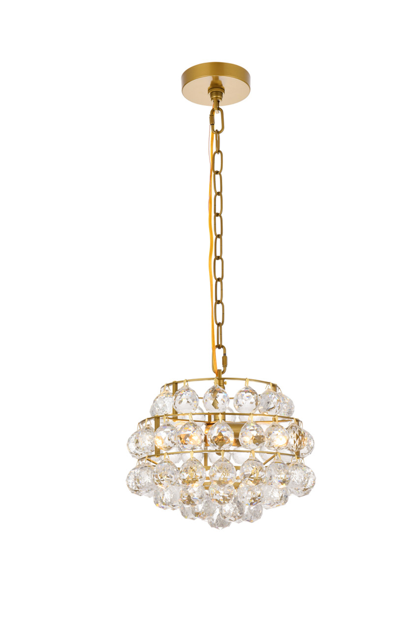 Elegant Lighting 1106D12BR Savannah 12 inch pendant in brass