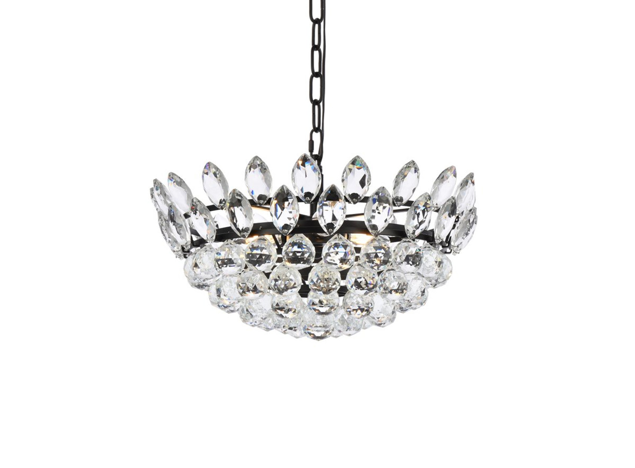 Elegant Lighting 1104D18BK Emilia 18 inch pendant in black