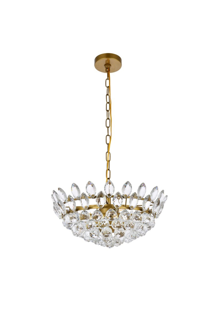 Elegant Lighting 1104D18BR Emilia 18 inch pendant in brass