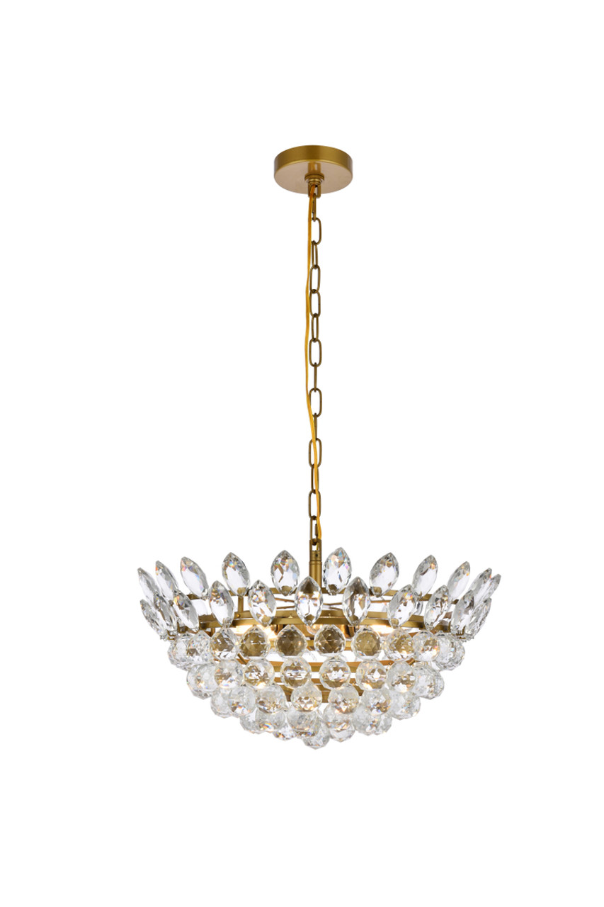 Elegant Lighting 1104D20BR Emilia 20 inch pendant in brass