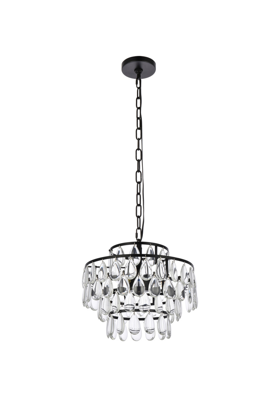 Elegant Lighting 1102D14BK Mila 14 inch pendant in black