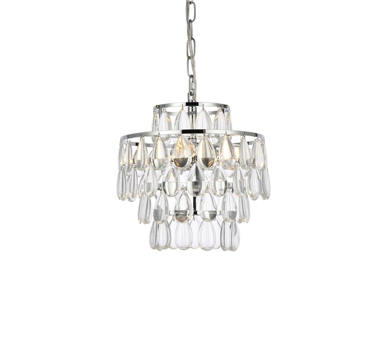 Elegant Lighting 1102D12C Mila 12 inch pendant in chrome