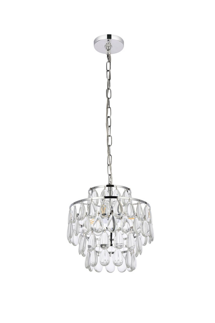 Elegant Lighting 1102D12C Mila 12 inch pendant in chrome